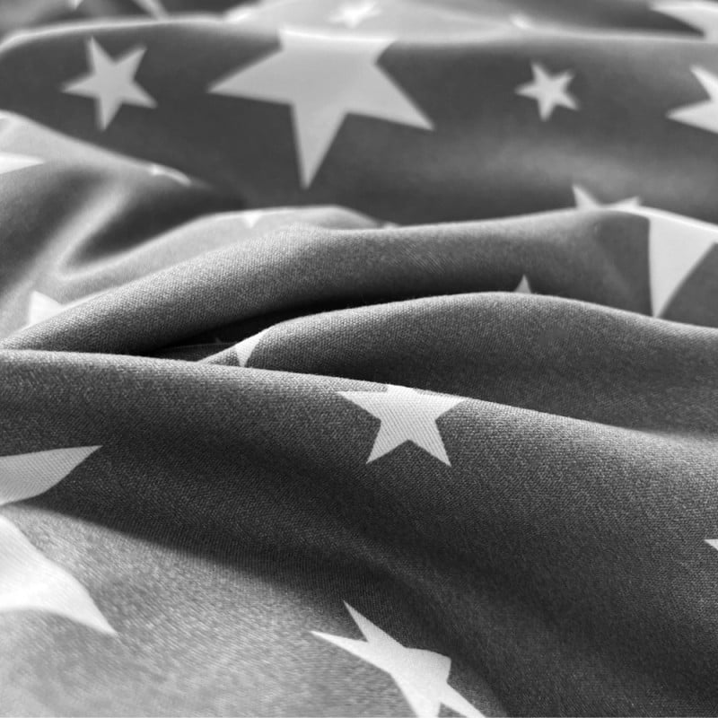 Pościel 160x200 bawełna satynowa dwustronna GierekHoff gruba 3 części GH 3103 szara w gwiazdki