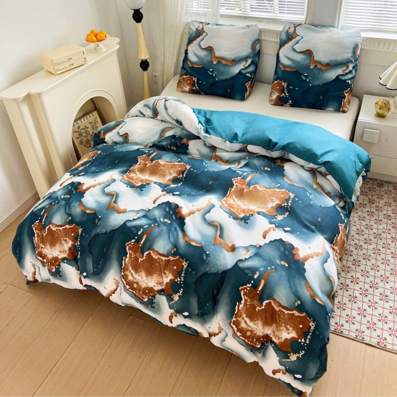 Pościel 200x220 bawełna satynowa dwustronna GierekHoff gruba 3 części GH 3107 minerał agat