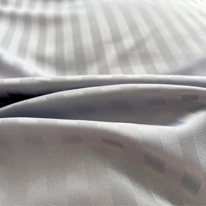 Pościel 200x220 adamaszek bawełna satynowa GierekHoff gruba 3 części GH 3111 hotelowa szara w paski