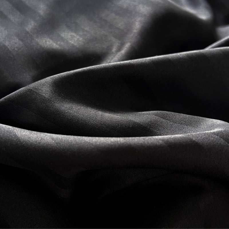 Pościel 160x200 adamaszek bawełna satynowa GierekHoff gruba 3 części GH 3112 hotelowa czarna w paski