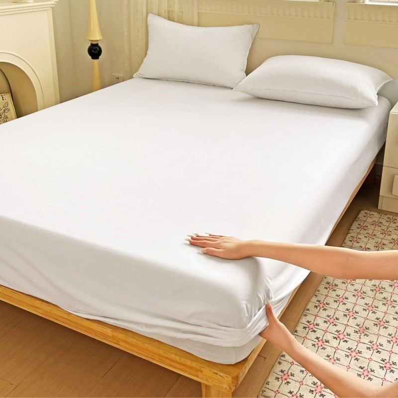 Prześcieradło 180x200 z gumką z mikrofibry GierekHoff grube białe