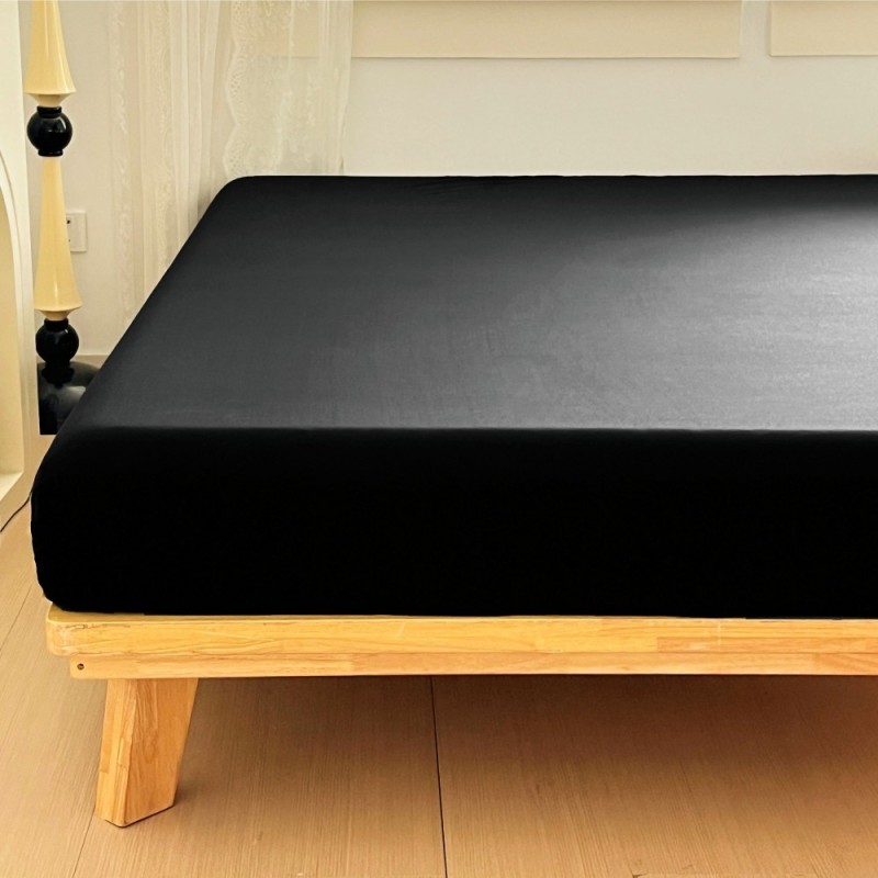 Prześcieradło 160x200 z gumką z mikrofibry GierekHoff grube czarne