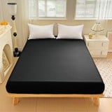 Prześcieradło 180x200 z gumką z mikrofibry GierekHoff grube czarne