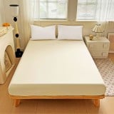 Prześcieradło 160x200 z gumką z mikrofibry GierekHoff grube kremowe ecru