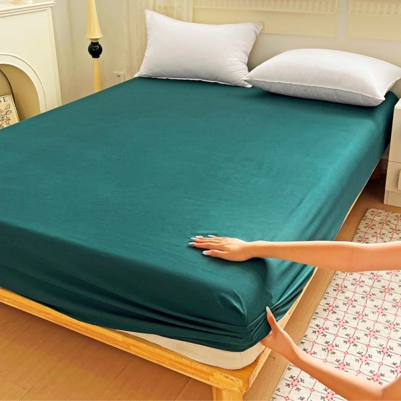 Prześcieradło 90x200 z gumką z mikrofibry GierekHoff grube butelkowa zieleń