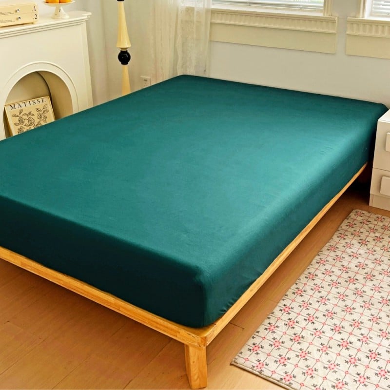 Prześcieradło 140x200 z gumką z mikrofibry GierekHoff grube butelkowa zieleń