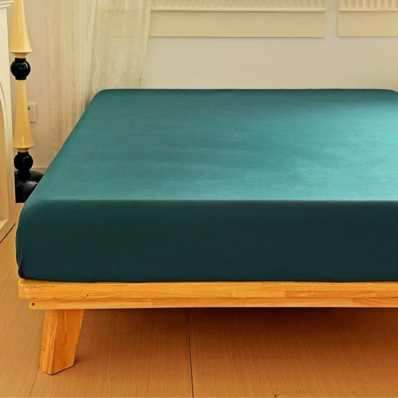 Prześcieradło 200x220 z gumką z mikrofibry GierekHoff grube butelkowa zieleń