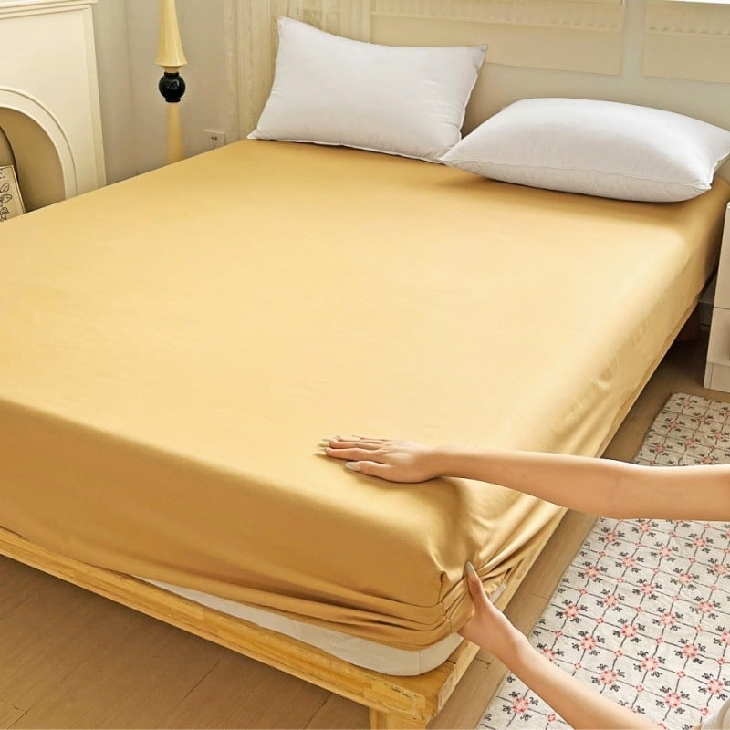 Prześcieradło 160x200 z gumką z mikrofibry GierekHoff grube beżowe