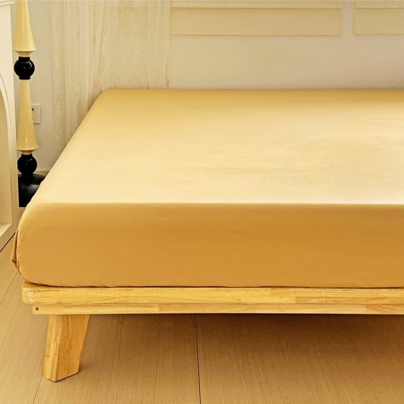 Prześcieradło 180x200 z gumką z mikrofibry GierekHoff grube beżowe