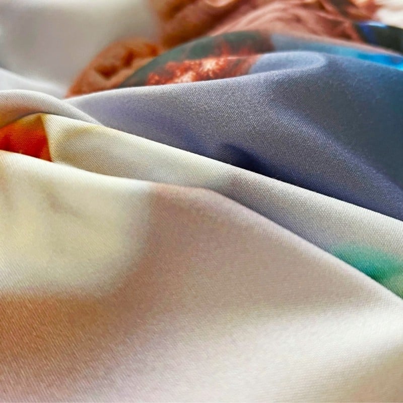 Pościel 140x200 bawełna satynowa wzór 5D dwustronna GierekHoff gruba 2 części GH 3114 dziergany miś