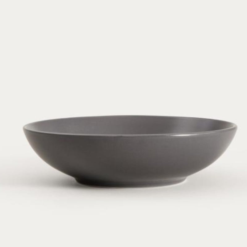 Serwis obiadowy 18 elementów Homla Bari kamionka zestaw talerzy dla 6 osób szary