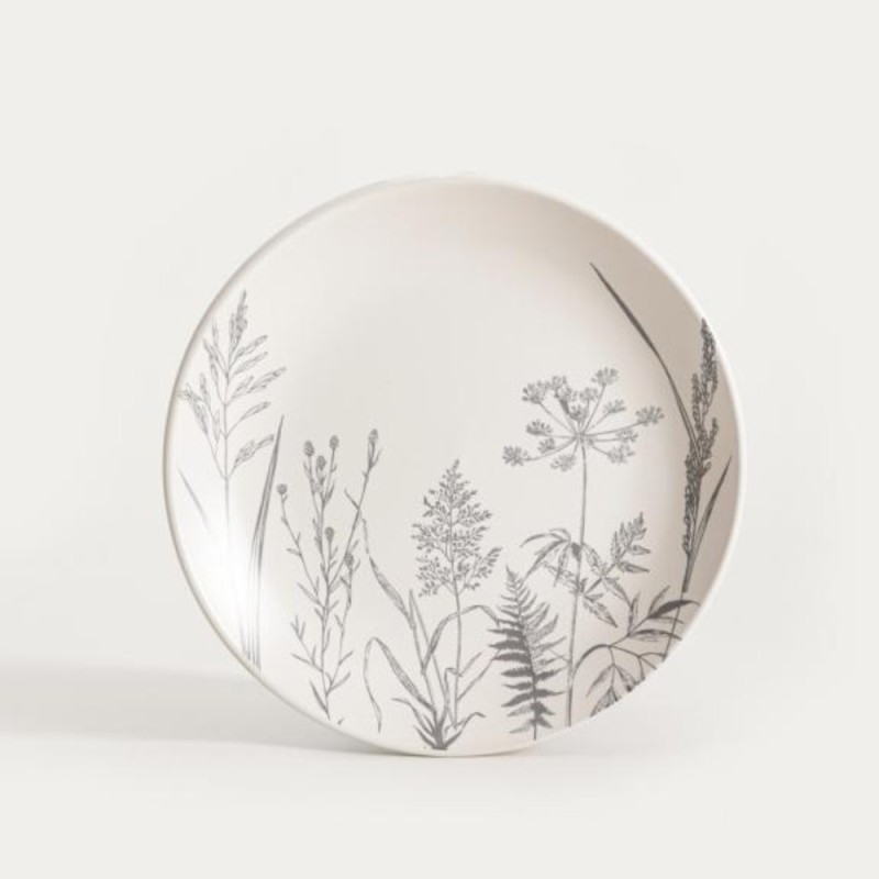 Serwis obiadowy 18 elementów Homla Bari kamionka zestaw talerzy dla 6 osób szary