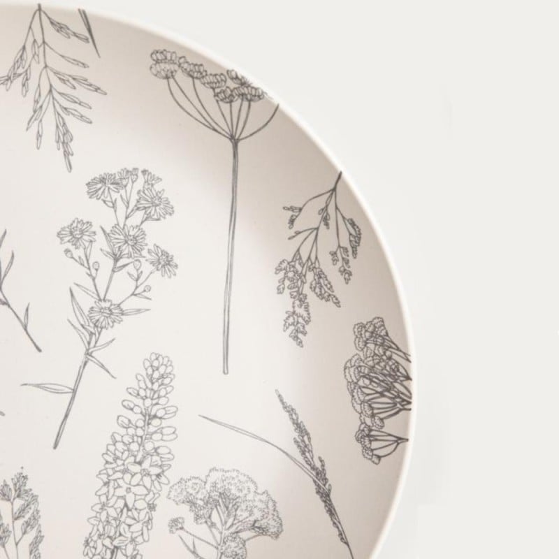 Serwis obiadowy 18 elementów Homla Bari kamionka zestaw talerzy dla 6 osób szary