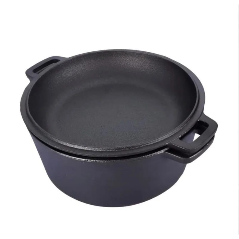 Garnek żeliwny 26 cm brytfanna 2w1 okrągła 4.5L na indukcję gaz Krisberg KR 7702