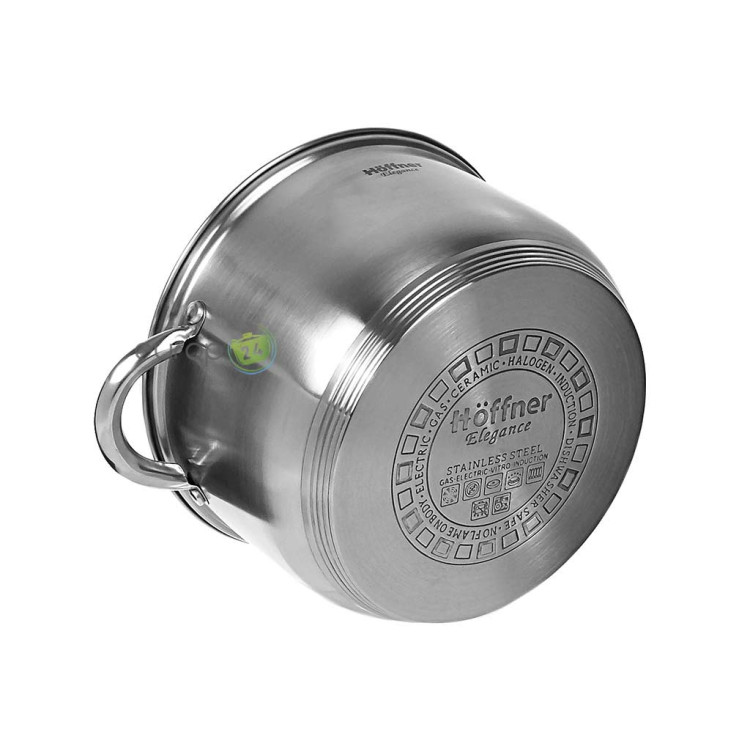 Garnki stalowe Hoffner HF 4360 indukcyjne Zestaw sześciu garnków