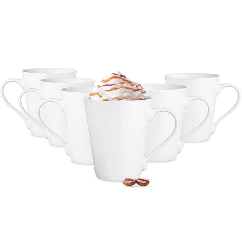 Kubki szklane 250 ml GierekHoff Prometeos szklanki do kawy herbaty białe GH 1205