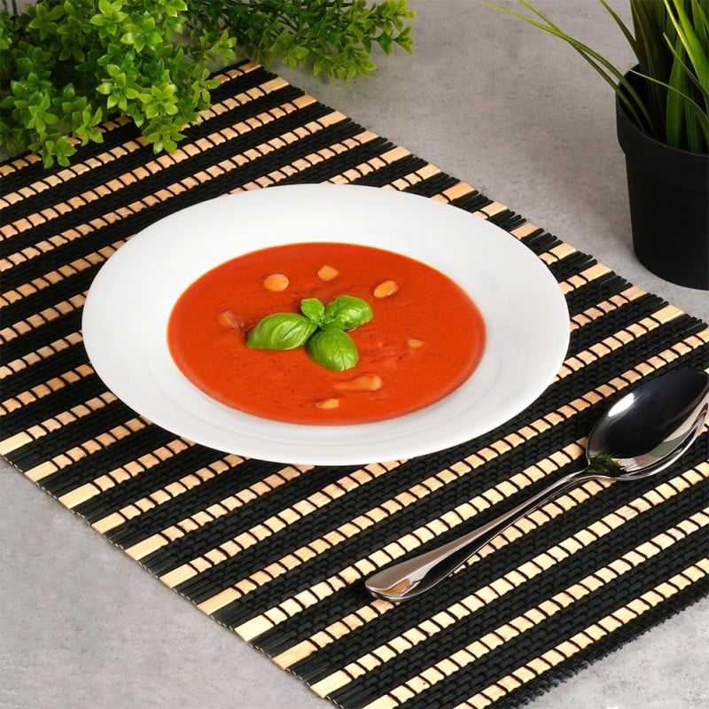 Serwis obiadowy 18 elementów Vilde White szklane talerze zestaw talerzy dla 6 osób białe