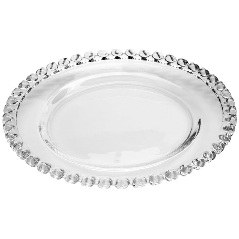 Talerzyki deserowe 19 cm i patera 28 cm szklane Altom Love serduszka zestaw 13 sztuk spodek na ciasto deser