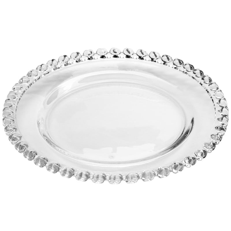 Talerzyki deserowe 19 cm szklane Altom Love serduszka zestaw 12 sztuk spodek na ciasto deser