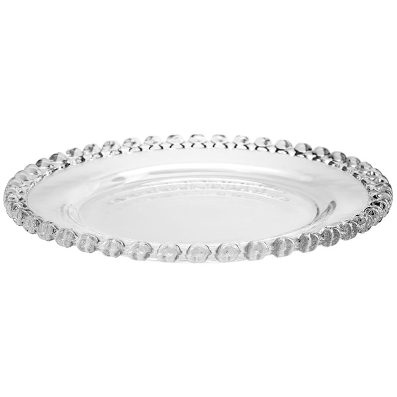 Talerzyki deserowe 19 cm szklane Altom Love serduszka zestaw 6 sztuk spodek na ciasto deser