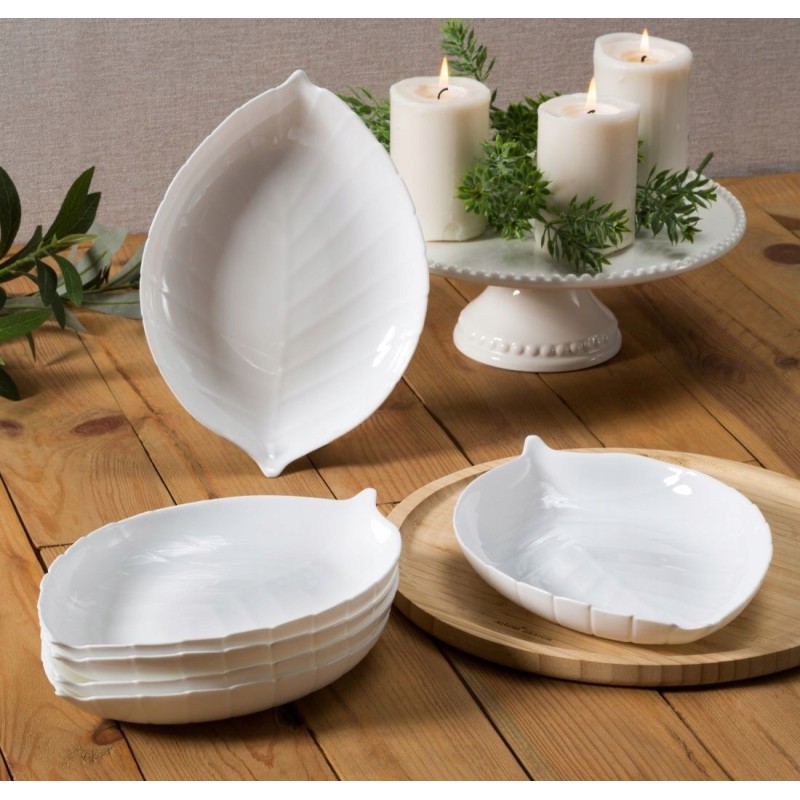 Serwis obiadowy 18 elementów Nocturn White szklane talerze zestaw talerzy dla 6 osób białe