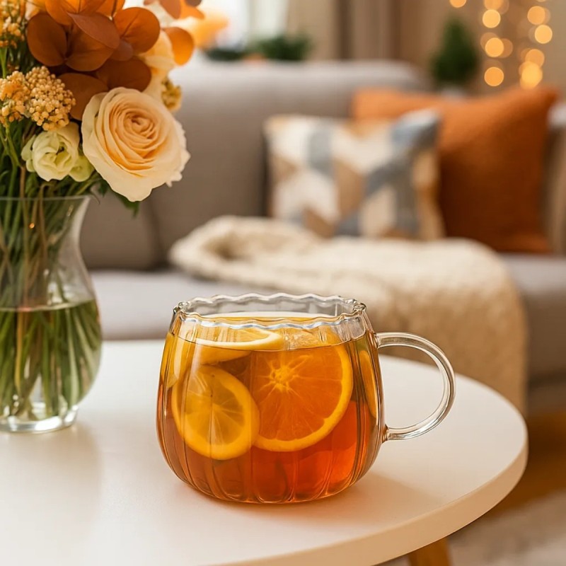 Szklanki kawy herbaty kubki 400ml eleganckie zestaw 6 szt Altom Design Bianca Linea