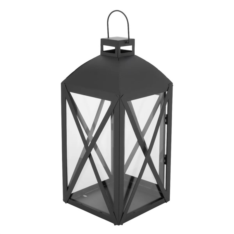 Lampiony latarnie ozdobne 29/38 cm Altom Design latarenki metalowe czarne zestaw 2 szt.