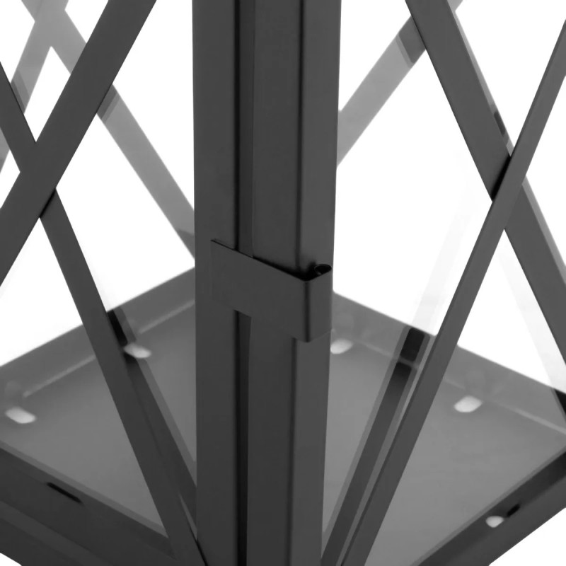 Lampiony latarnie ozdobne 29/38 cm Altom Design latarenki metalowe czarne zestaw 2 szt.