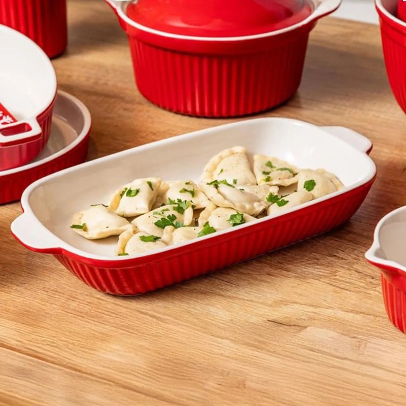 Naczynie do zapiekania ceramiczne 36,5x19x5 cm 1700 ml czerwone Altom Design Red Chilli