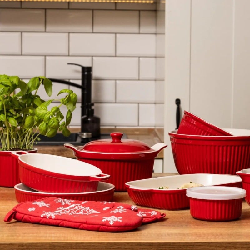 Naczynie do zapiekania ceramiczne 36,5x19x5 cm 1700 ml czerwone Altom Design Red Chilli