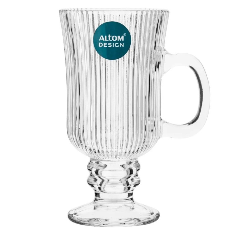 Szklanki ryflowane na nóżce do kawy latte 245ml zestaw 6 szt Altom Design Selena