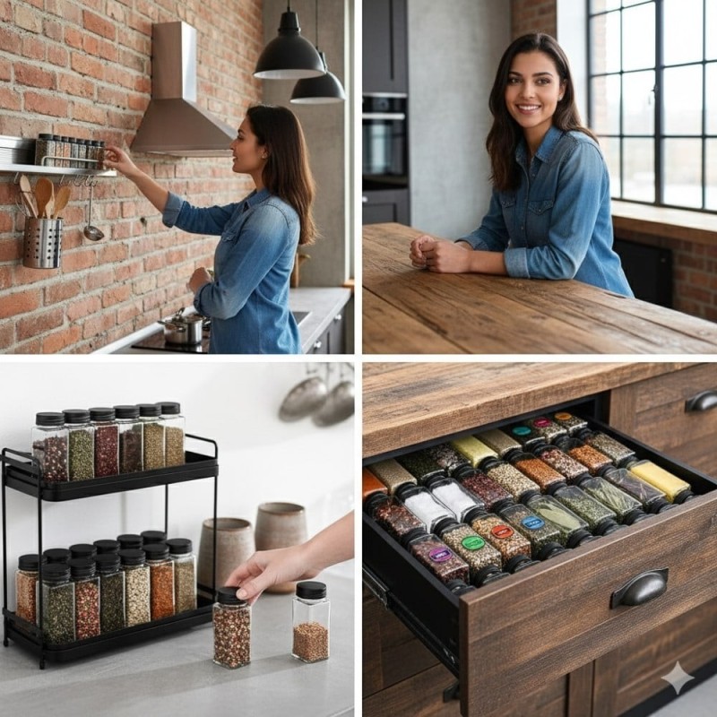 Zestaw obiadowy XXL Serwis obiadowy 18 elementów przyprawniki 24 elementy i naklejki 96 sztuk talerze ze słoiczkami do przypraw