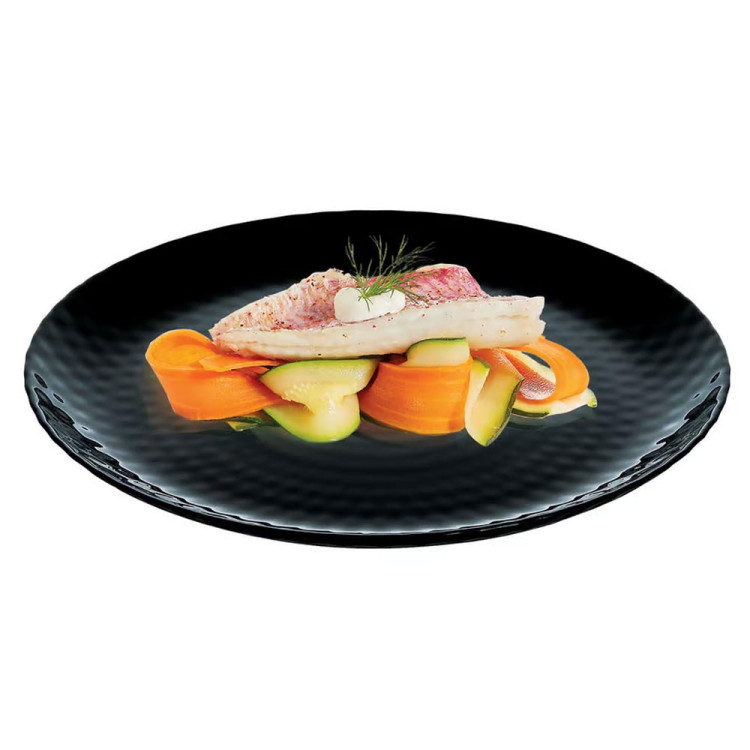 Serwis obiadowy GierekHoff Diamond 18 elementów czarne talerze dla 6 osób