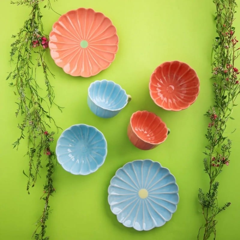 Salaterka ceramiczna 550 ml Altom Kwiat do zupy deserów koralowa