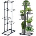 Kwietnik metalowy 96 cm czarny 5-poziomowy stojak na kwiaty i dekoracje Vilde