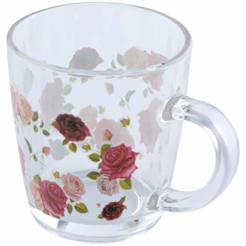 Kubki szklane 350 ml Altom Róża zestaw 6 sztuk szklanka z uchwytem pudełko prezentowe