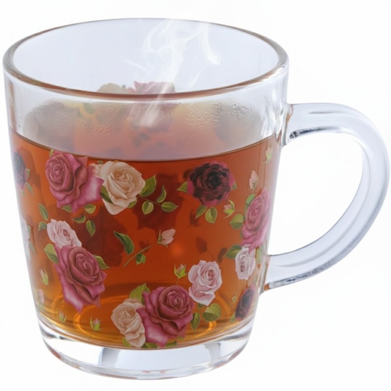 Kubki szklane 350 ml Altom Róża zestaw 6 sztuk szklanka z uchwytem pudełko prezentowe