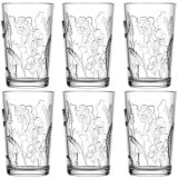 Szklanki 360 ml Altom Rosalie do soków napojów komplet 6 sztuk kwiatowy wzór