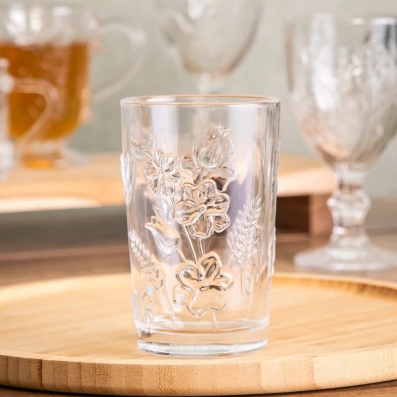 Szklanki 360 ml Altom Rosalie do soków napojów komplet 6 sztuk kwiatowy wzór