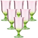 Szklanki na stopce 340 ml Altom Rosabella do soków napojów komplet 6 sztuk
