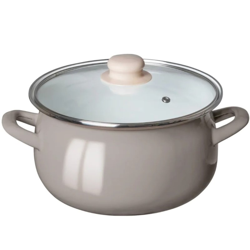 Garnki emaliowane z pokrywkami Altom 16/18/20/22 cm zestaw 4 garnków emaliowanych szare