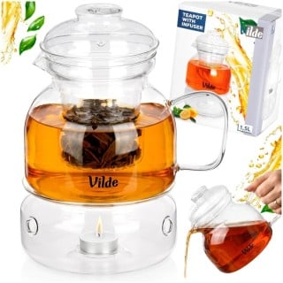 Dzbanek z zaparzaczem do herbaty i naparów ziołowych z pokrywką 1500 ml Vilde