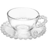 Filiżanka ze spodkiem do kawy i herbaty 200 ml szklana Altom Design Bloom