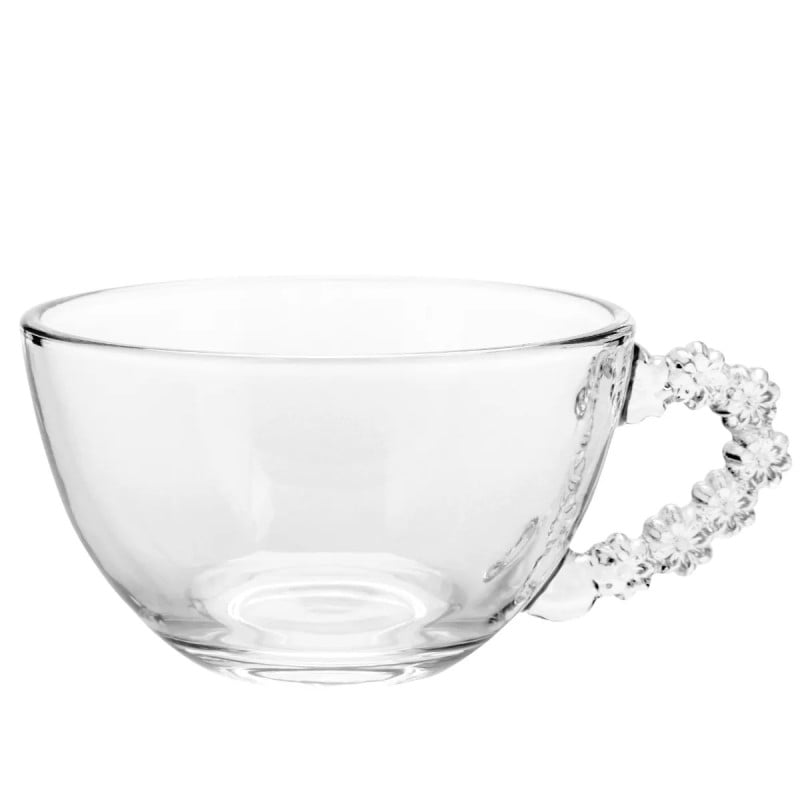 Filiżanka ze spodkiem do kawy i herbaty 200 ml szklana Altom Design Bloom