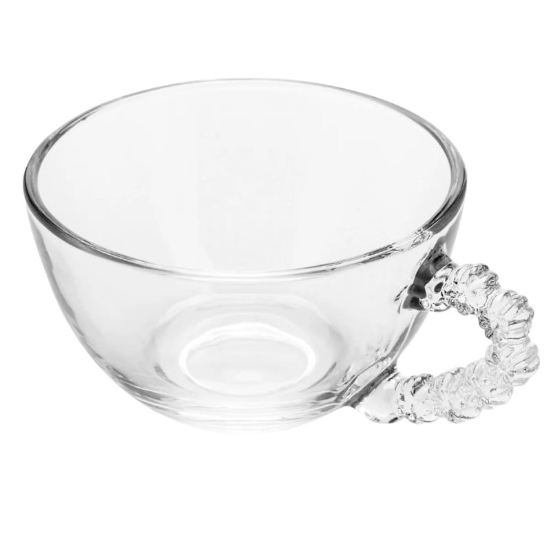 Filiżanka ze spodkiem do kawy i herbaty 200 ml szklana Altom Design Bloom