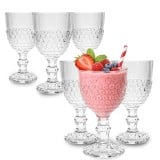 Szklanki kryształowe na stopce do napojów wody soku 340 ml zestaw 6 szt Altom Design Bloom