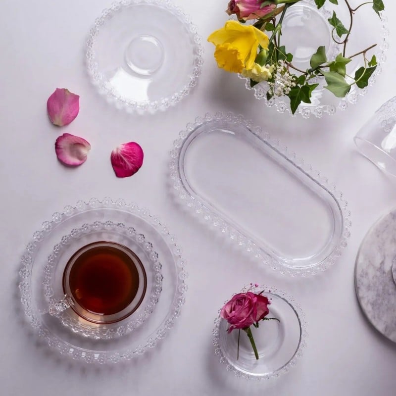 Talerz deserowy szklany 19,5 cm spodek na ciasto Altom Design Bloom