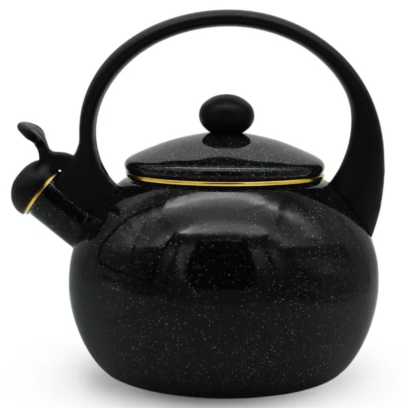 Czajnik tradycyjny z gwizdkiem emaliowany 2.2 L czarny sky Meyerhoff