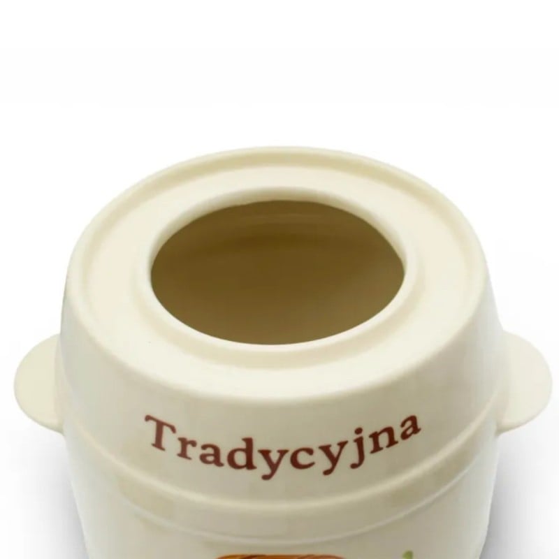 Beczka kamionkowa 4 litry hermetyczna do kiszenia ogórków kapusty kremowa słoje Bella Fiore Tragar