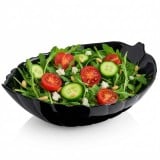 Salaterka 27 cm duża Nocturn Black szklana duża miska liść czarna